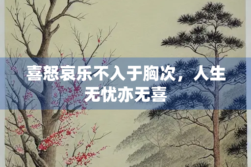喜怒哀乐不入于胸次，人生无忧亦无喜