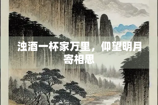 浊酒一杯家万里，仰望明月寄相思