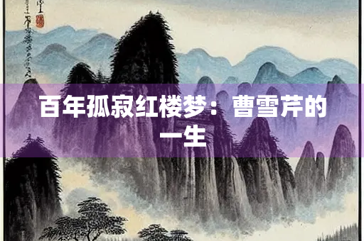 百年孤寂红楼梦：曹雪芹的一生