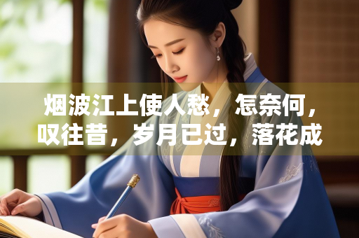 烟波江上使人愁，怎奈何，叹往昔，岁月已过，落花成泥