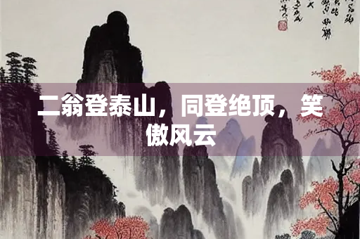 二翁登泰山，同登绝顶，笑傲风云