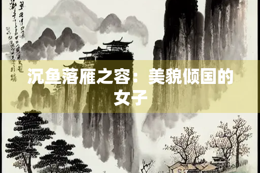 沉鱼落雁之容：美貌倾国的女子