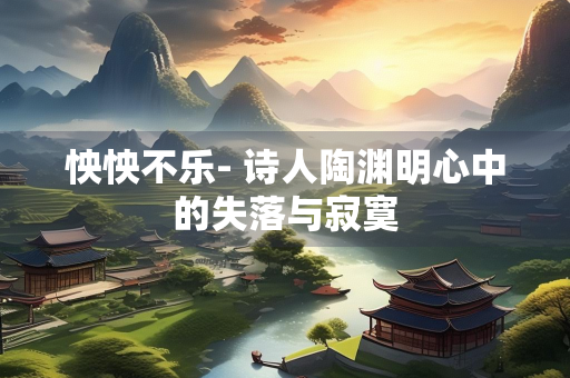 怏怏不乐- 诗人陶渊明心中的失落与寂寞