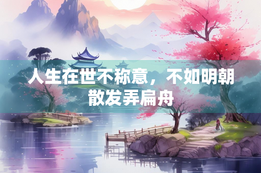 人生在世不称意，不如明朝散发弄扁舟