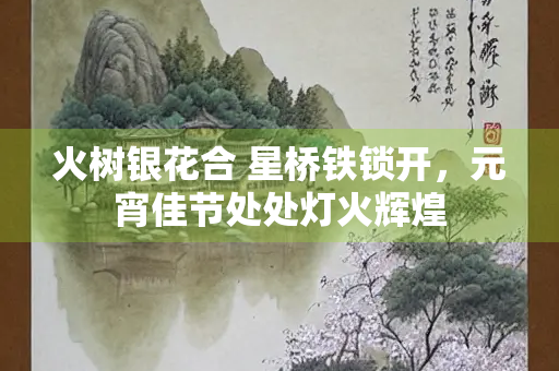 火树银花合 星桥铁锁开，元宵佳节处处灯火辉煌