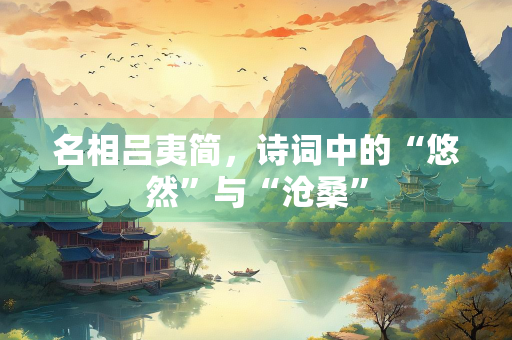 名相吕夷简，诗词中的“悠然”与“沧桑”