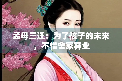 孟母三迁：为了孩子的未来，不惜舍家弃业