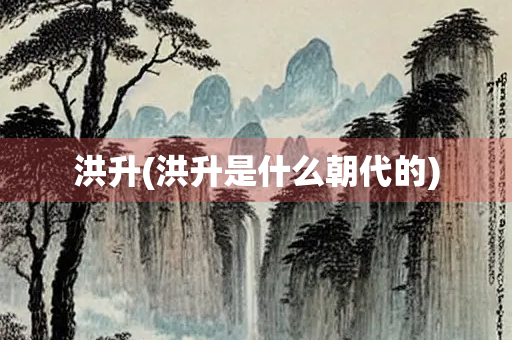 洪升(洪升是什么朝代的)