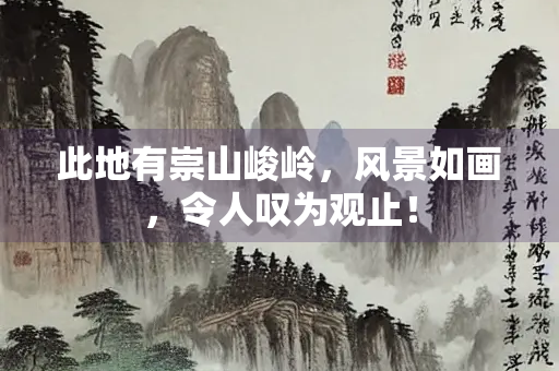 此地有崇山峻岭，风景如画，令人叹为观止！