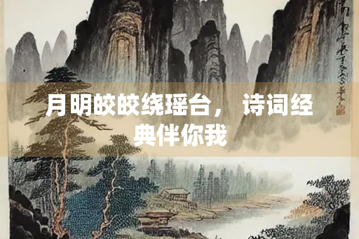 月明皎皎绕瑶台， 诗词经典伴你我