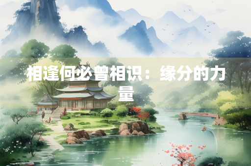 相逢何必曾相识：缘分的力量