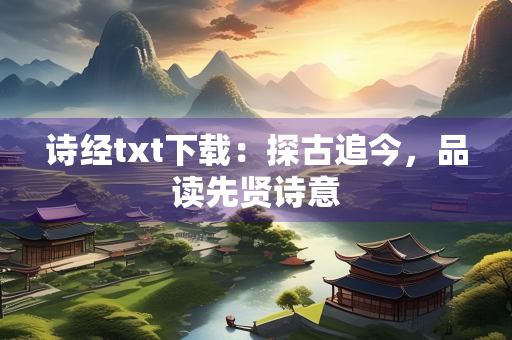 诗经txt下载：探古追今，品读先贤诗意