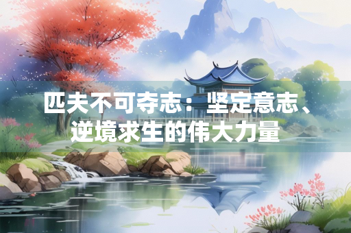 匹夫不可夺志：坚定意志、逆境求生的伟大力量