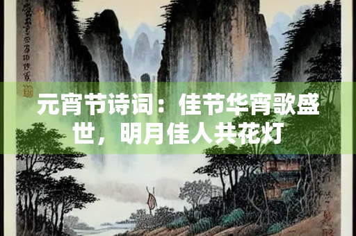 元宵节诗词：佳节华宵歌盛世，明月佳人共花灯