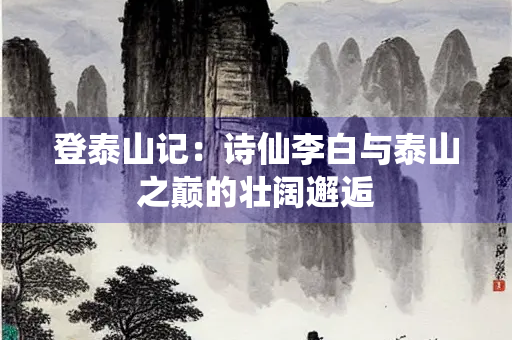登泰山记：诗仙李白与泰山之巅的壮阔邂逅