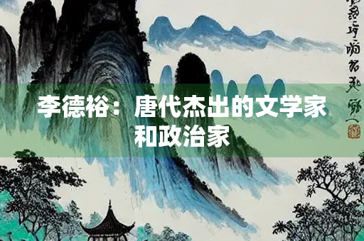 李德裕：唐代杰出的文学家和政治家