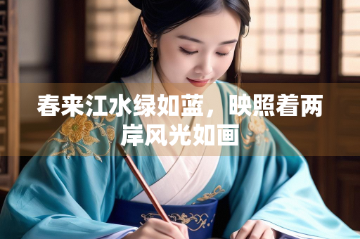 春来江水绿如蓝，映照着两岸风光如画