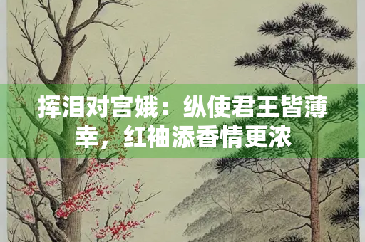 挥泪对宫娥：纵使君王皆薄幸，红袖添香情更浓