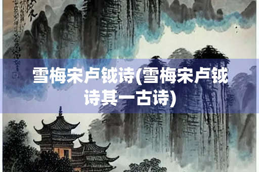 雪梅宋卢钺诗(雪梅宋卢钺诗其一古诗)