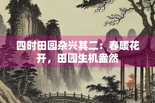 四时田园杂兴其二：春暖花开，田园生机盎然