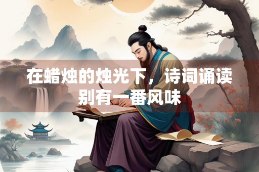 在蜡烛的烛光下，诗词诵读别有一番风味