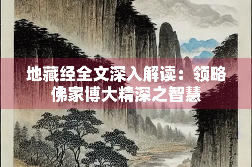 地藏经全文深入解读：领略佛家博大精深之智慧