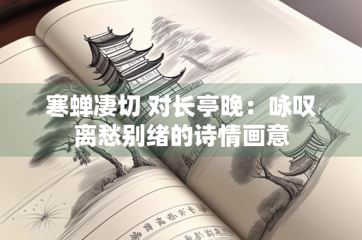 寒蝉凄切 对长亭晚：咏叹离愁别绪的诗情画意