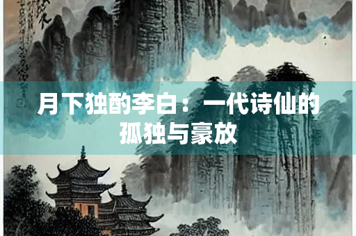 月下独酌李白：一代诗仙的孤独与豪放