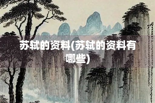 苏轼的资料(苏轼的资料有哪些)