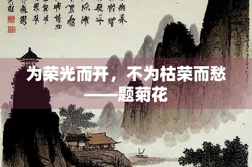 为荣光而开，不为枯荣而愁——题菊花