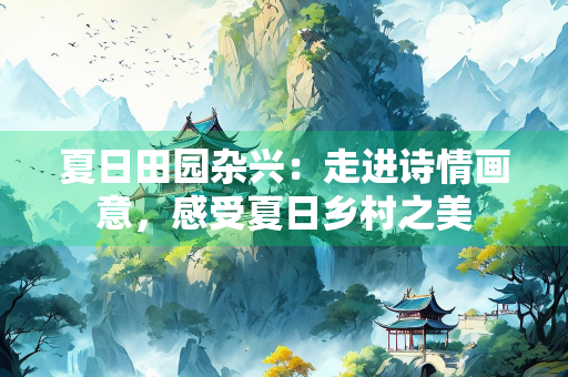 夏日田园杂兴：走进诗情画意，感受夏日乡村之美