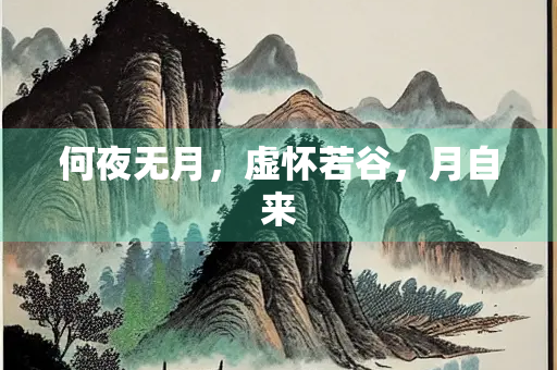 何夜无月，虚怀若谷，月自来