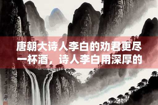 唐朝大诗人李白的劝君更尽一杯酒，诗人李白用深厚的古典文学底蕴尽情地抒发了对朋友的惜别之情。