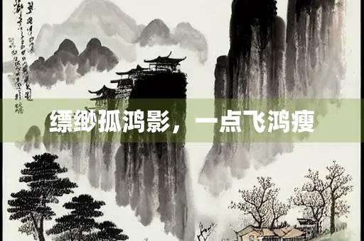 缥缈孤鸿影，一点飞鸿瘦