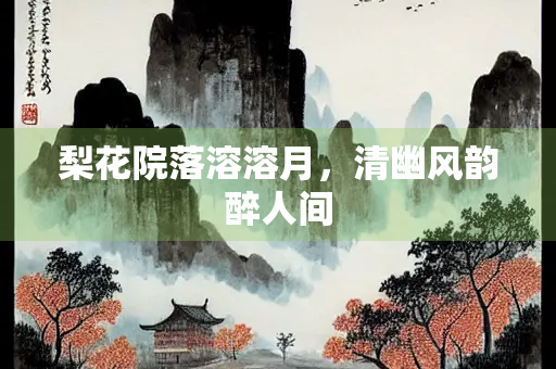 梨花院落溶溶月，清幽风韵醉人间