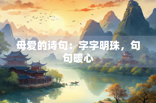 母爱的诗句：字字明珠，句句暖心