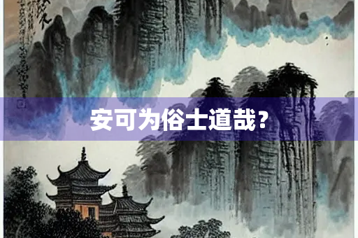 安可为俗士道哉？