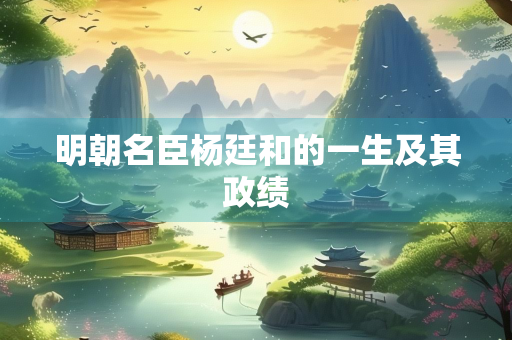 明朝名臣杨廷和的一生及其政绩