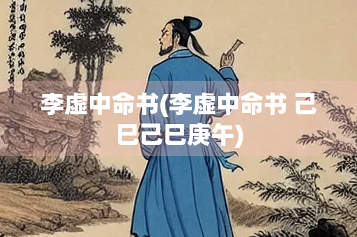 李虚中命书(李虚中命书 己巳己巳庚午)