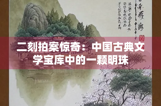 二刻拍案惊奇：中国古典文学宝库中的一颗明珠