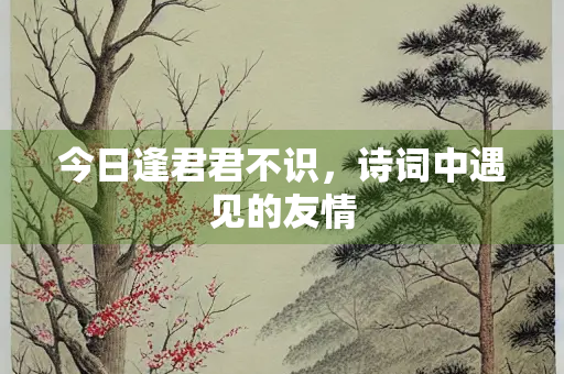 今日逢君君不识，诗词中遇见的友情
