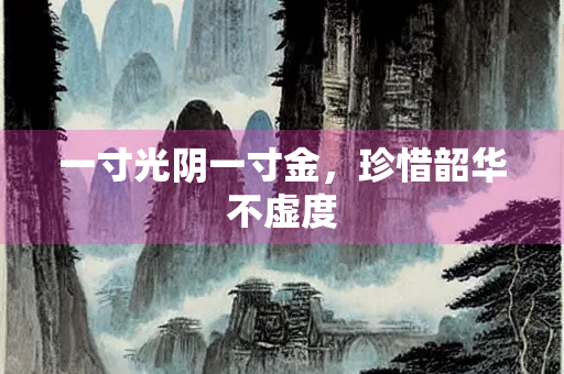 一寸光阴一寸金，珍惜韶华不虚度