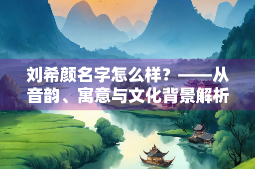 刘希颜名字怎么样？——从音韵、寓意与文化背景解析