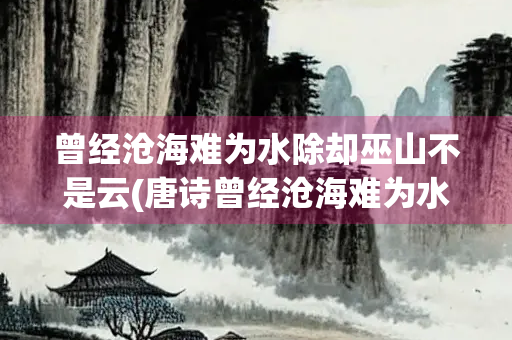 曾经沧海难为水除却巫山不是云(唐诗曾经沧海难为水除却巫山不是云)