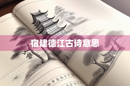 宿建德江古诗意思