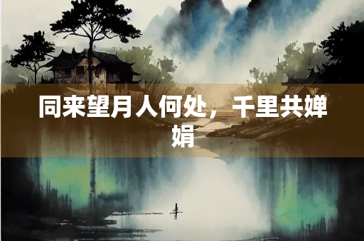 同来望月人何处，千里共婵娟