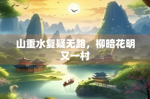 山重水复疑无路，柳暗花明又一村