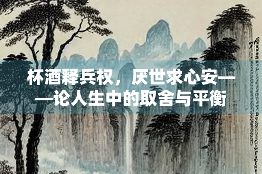 杯酒释兵权，厌世求心安——论人生中的取舍与平衡