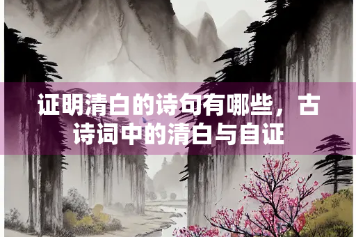 证明清白的诗句有哪些，古诗词中的清白与自证