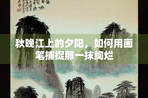 秋晚江上的夕阳，如何用画笔捕捉那一抹绚烂